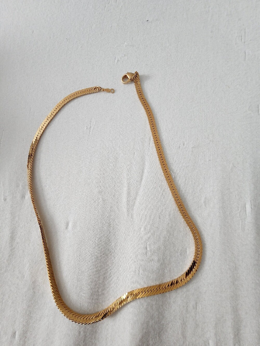 Gold Herringbone Necklace - Elegant Women's Jewelry